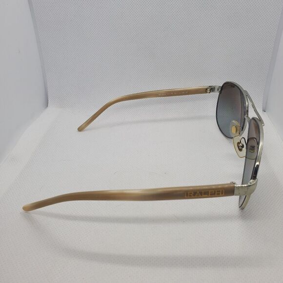Ralph Lauren Polarized Silver & Tan Aviator Sunglasses main image 15